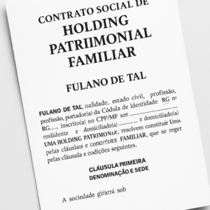 Modelo de Contrato Social de Holding Patrimonial Familiar – Editável em Word