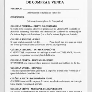 Contrato Pronto de Compromisso para Compra e Venda de Imóvel – Atualizado e Profissional