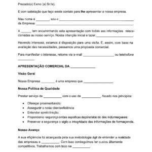 Modelo Profissional de Carta de Apresentação Comercial com Proposta – Atualizado, Personalizável e Pronto para Uso