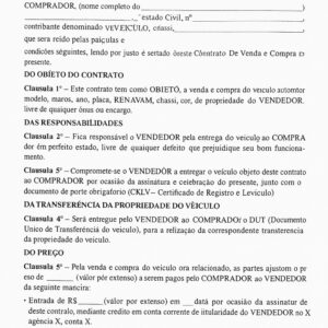 Contrato Pronto de Compra e Venda de Veículo – Modelo Profissional, Atualizado e Editável em Word