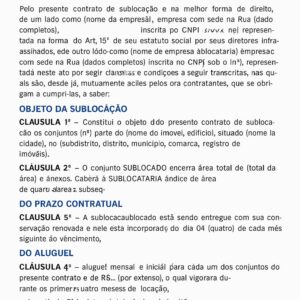Contrato Profissional de Locação Comercial Não Residencial – Modelo Atualizado, Sublocação Empresarial e Locação Mercantil
