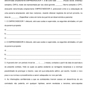 Contrato de Parceria Empresarial – Modelo Profissional para Diversos Segmentos, Editável em Word e Atualizado