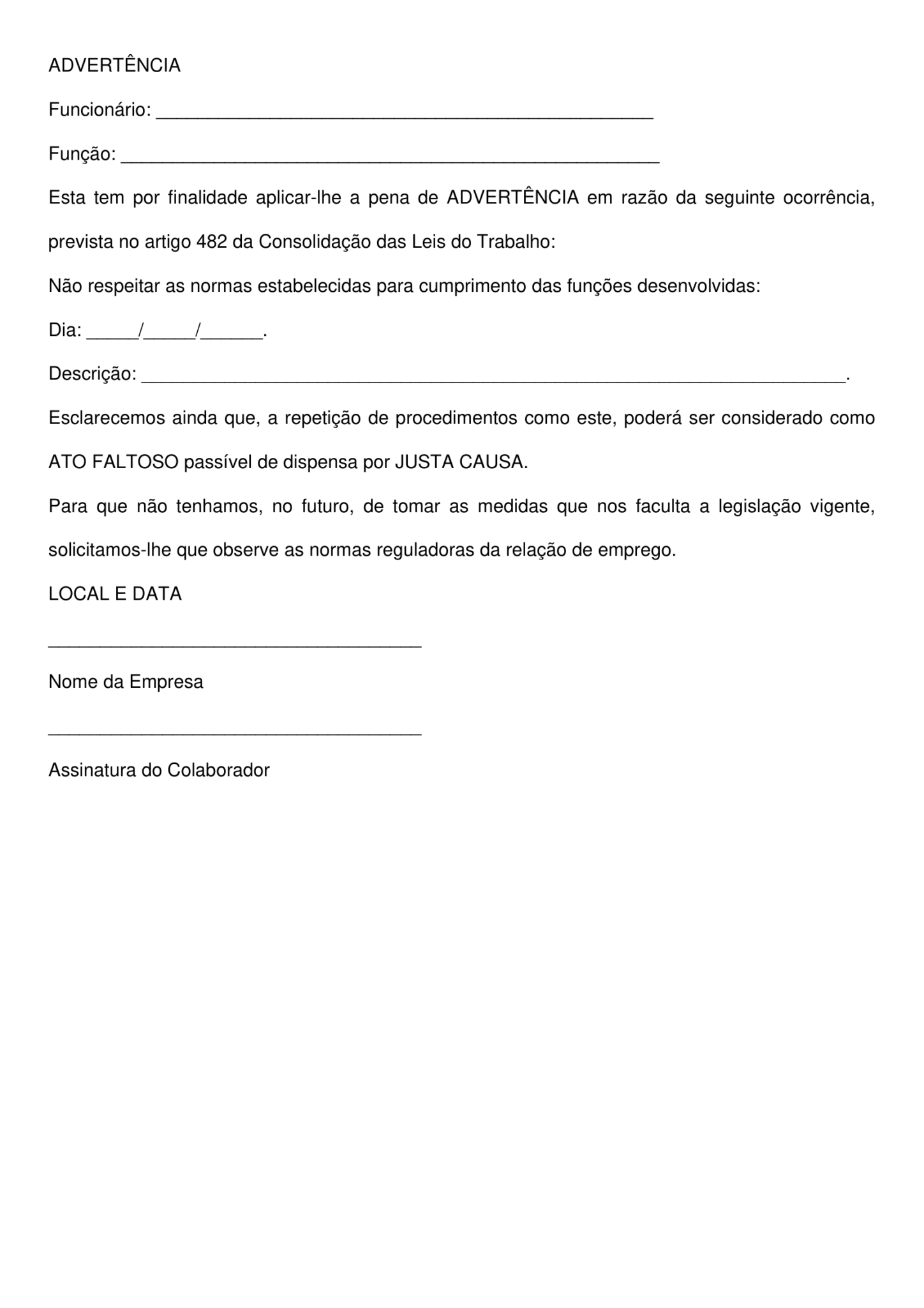 Advert ncia Disciplinar Para Funcion rio Modelo Pronto Profissional advert-ncia-disciplinar-para-funcion-rio-modelo-pronto-profissional