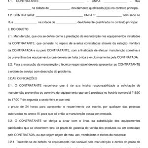 Contrato de Prestação de Serviços de Manutenção de Equipamentos de Alarme e Segurança Eletrônica – Modelo Profissional e Atualizado em Word
