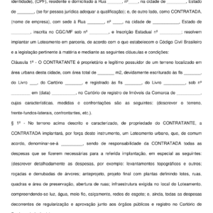 Contrato de Permuta de Área por Participação em Loteamento – Modelo Profissional, Atualizado e 100% Editável em Word