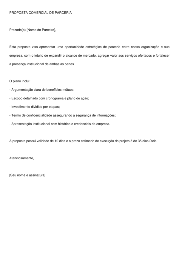 Proposta Comercial de Parceria – Modelo Profissional, Atualizado e Editável para Parcerias Estratégicas e Institucionais