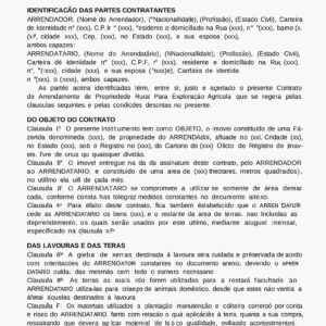 Contrato de Arrendamento Rural para Atividade Agrícola – Modelo Profissional, Atualizado e Pronto para Assinatura