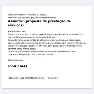 Modelo Profissional de Carta de Solicitação de Prestação de Serviço – Word Editável
