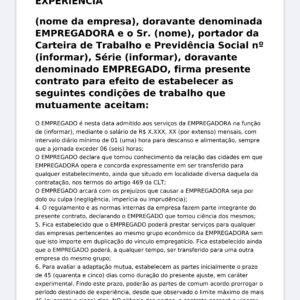 Contrato de Experiência 45 + 45 Dias – Modelo Profissional (Word Editável) com CLT
