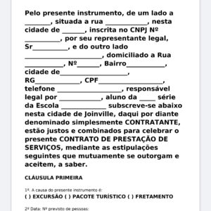 Modelo Profissional de Contrato de Prestação de Serviços – Word Editável com Escopo, Prazo, Entregas