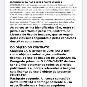 Modelo Profissional de Termo de Licença de Uso de Imagem – Word Editável com Autorização