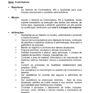 Modelo de Descrição de Cargo: Assistente Administrativo e Financeiro — Documento Editável em Word
