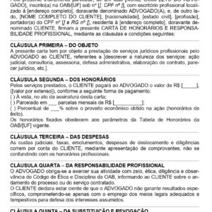 Modelo de Carta de Honorários e Responsabilidade Profissional (OAB) — Documento Editável em Word para Advogados e Escritórios de Advocacia